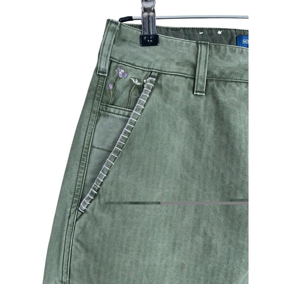 Scotch & Soda Floral-Embroidery Wide-Leg Trousers Pip Womens Green 26/30 Read - Picture 5 of 16